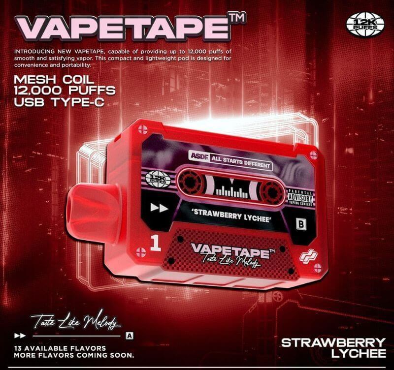VAPETAPE-12000-PUFFS-STRAWBERRY-LYCHEE-singapore-vape-delivery-shop